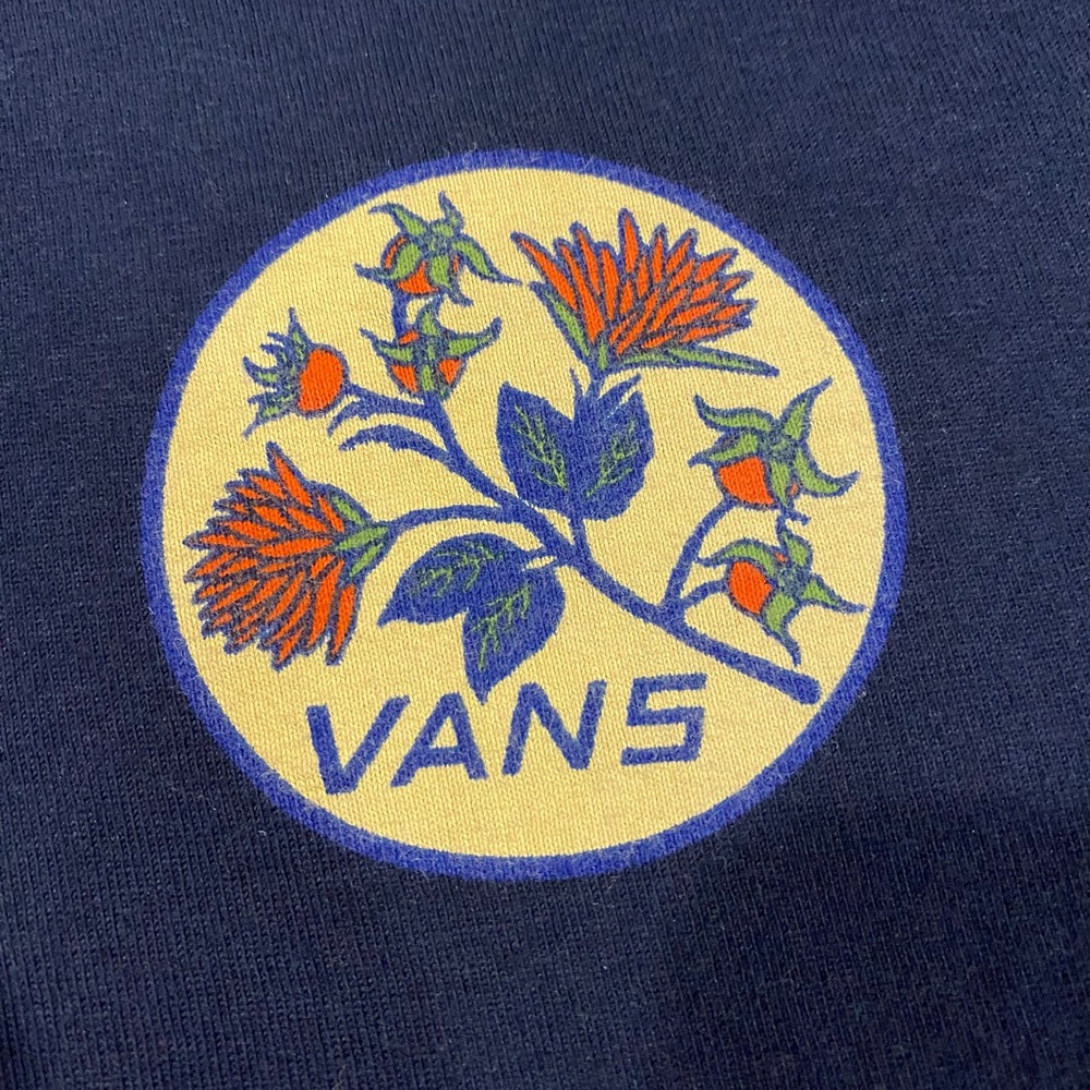 Vans Mens Classic Fit Floral Graphic T-Shirt Navy Blue Short Sleeve Medium - Picture 6 of 10